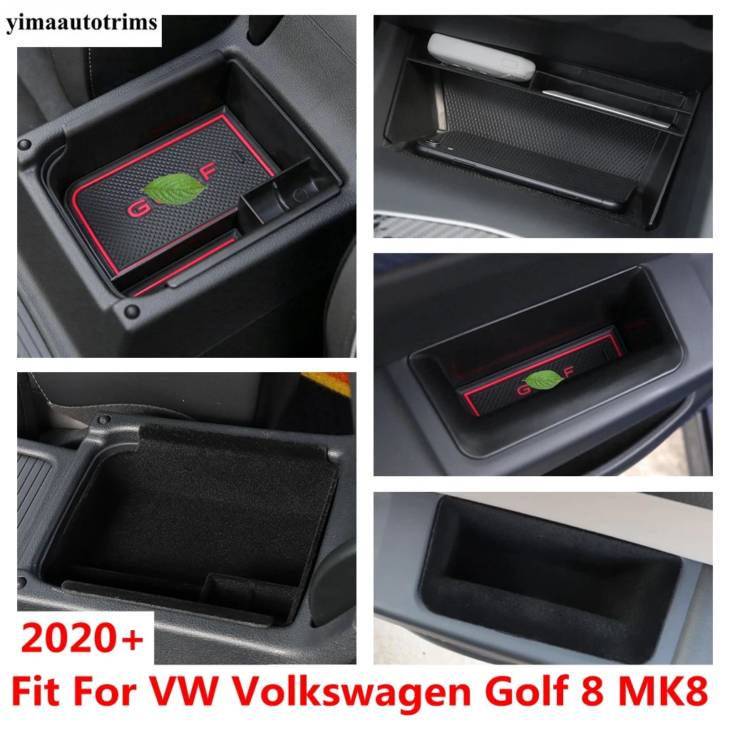 

For VW Volkswagen Golf 8 MK8 2020 - 2022 Front Door Side Handle Storage Box Center Console Armrest Holder Organizer Accessories