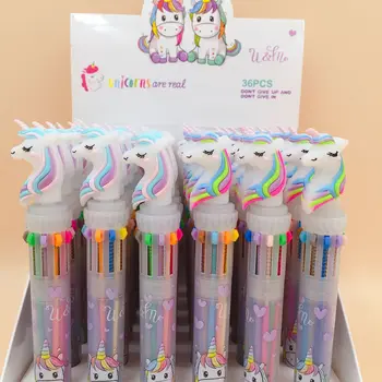 

1 Pcs Lovely Unicorn 10 Colors Ballpoint Pen Student Writing Pen School Office Supply Gift Stationery