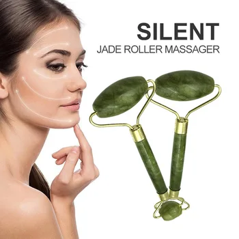 

FRANCHESKA Jade Roller Beauty Tool Jade Roller Facial Massager Jade Massage Push Double Head Green Suit eye Neck Slimming Tools