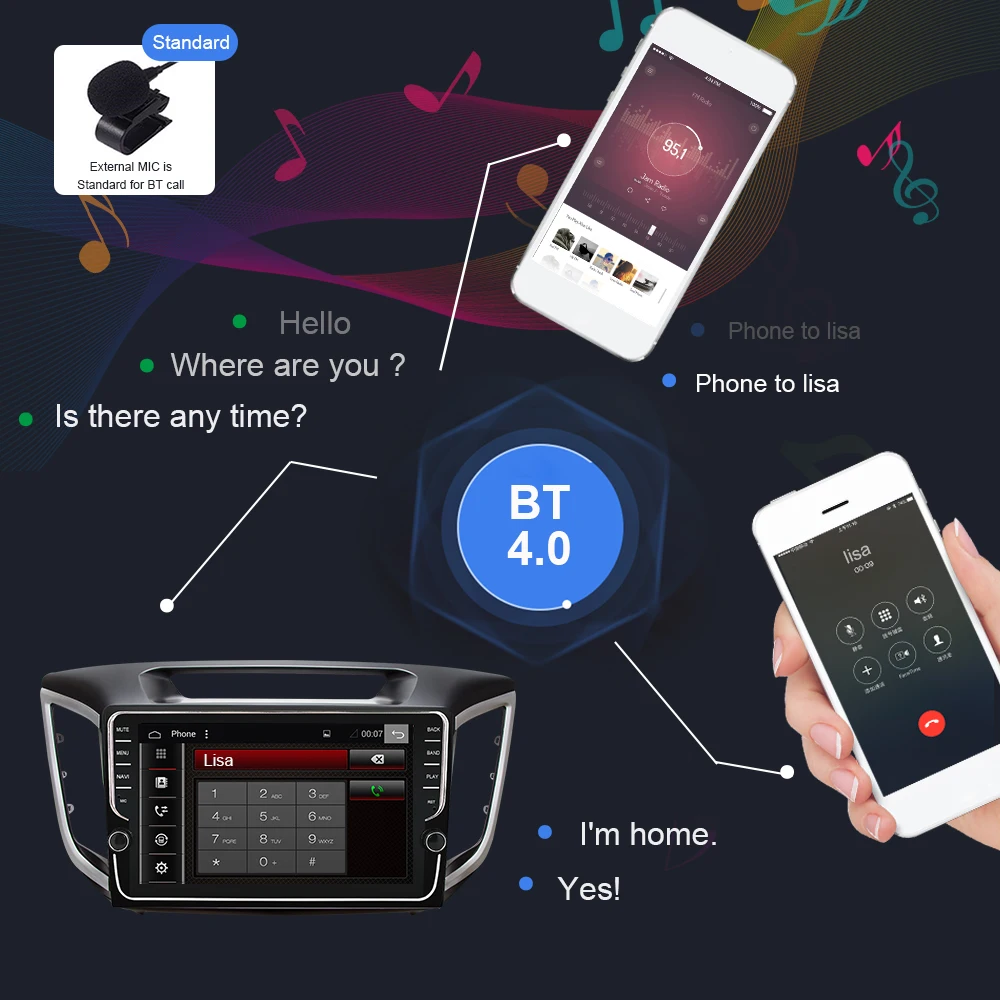 Best Eunavi 4G+64G Octa 8 core android 9.0 car dvd for Hyundai Creta ix25 multimedia car radio gps navi PX6 Radio WIFi car stereo 1