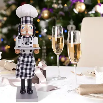 

New Year Kids Doll 38cm Wooden Nutcracker Soldier Chef Merry Christmas Decoration Pendants Ornaments for Christmas Tree Decor