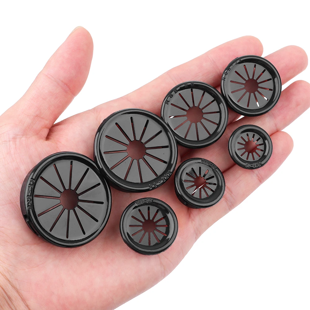 10pcs Plastic Cable Hole Cover PC Computer Desk Round Storage Wire Organizer Port seal rings Furniture Accessories cable hole cover