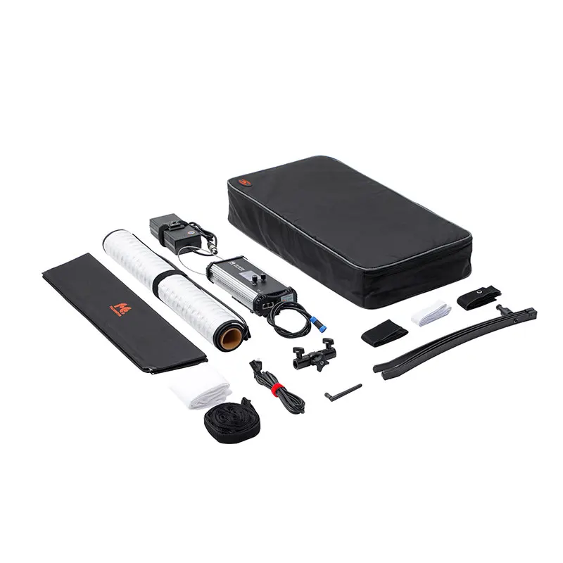 FalconEyes LEDスタジオビデオ照明パネル150Wフィルインライトポータブルフレキシブルスクエア回転式布ランプRX-24TDXソフトボックス付き arri zhiyun yongnuo hanguang Aputure