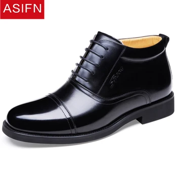 

ASIFN Men Dress Boots Warm Men's Luxury Geniune Leather Casual Wool Inside Hot Warm Man Ankle Male Winter Shoes