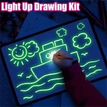 A3/A4/A5 светодиодный светящийся чертежный щит для рисования граффити, планшет для рисования, волшебное рисование, светильник-забавная флуоресцентная ручка, обучающая игрушка