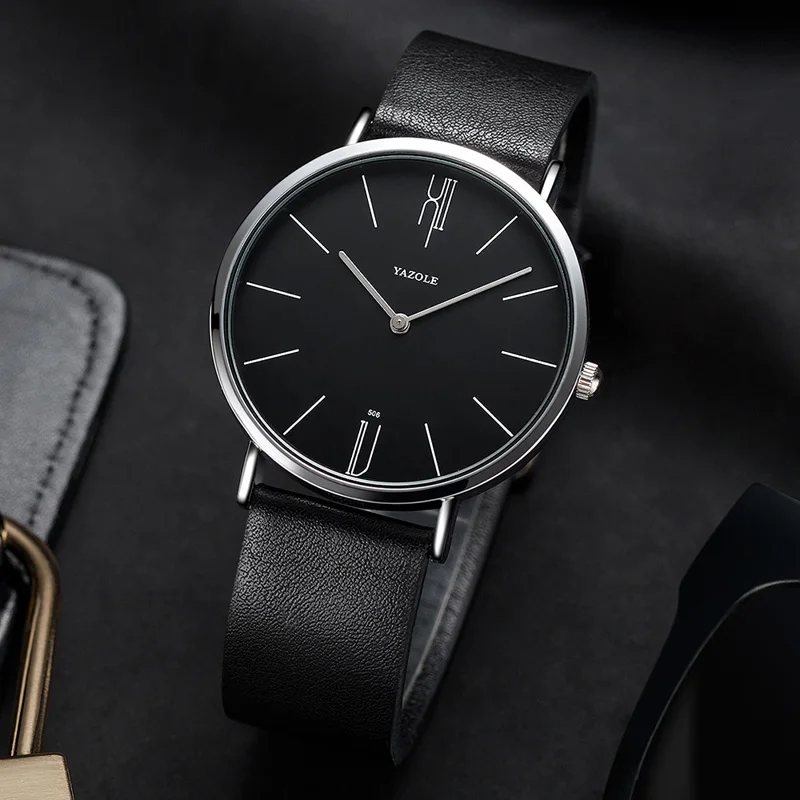 New Men's Watch Minimalist Modern Creative Quartz Watch For Men UltraThin Leather Casual Male Wristwatch Clock Relogio Masculino
