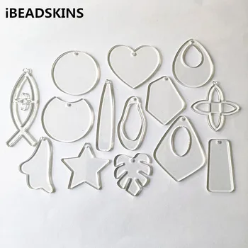 

New arrival! 100pcs Clear acrylic Various designs shape charm/Connectors for Necklace,Earrings parts,hand Made Jewelry DIY