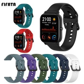 

FIFATA 20MM Colorful Silicone Wristband For Garmin 245/Venu Smart Watch For Huami Amazfit GTS/Bip Smart Band Replacement Strap