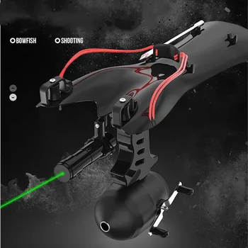 

Laser Slingshot High Velocity Black Hunting Bow Fishing Slingshot Shooting Catapult Sling Shot Crossbow Bolt