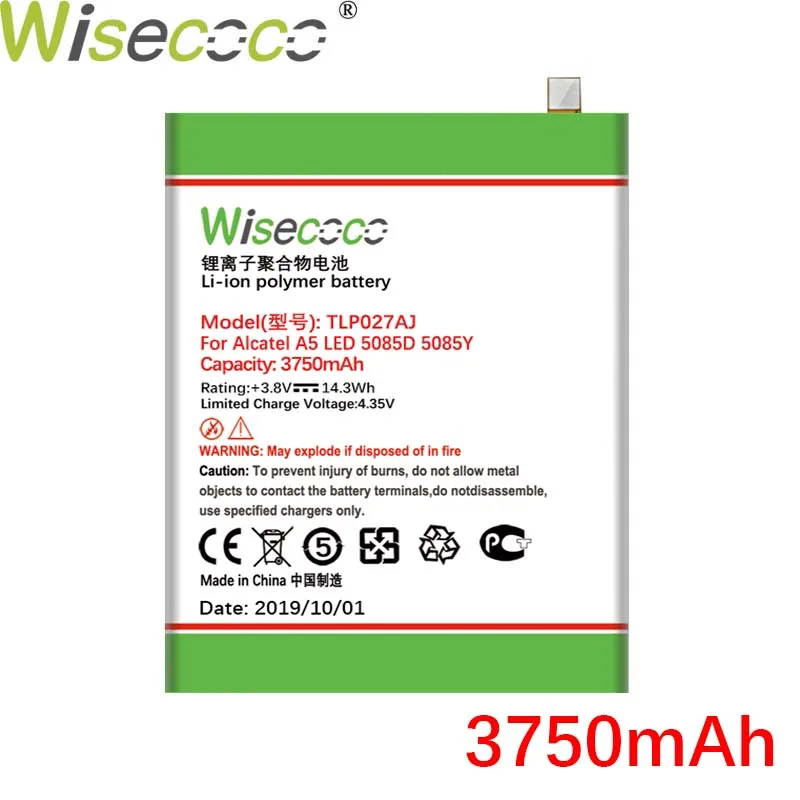 Wisecoco 3750 мАч TLp027AJ батарея для Alcatel TCL 750X1 PLUS A5 светодиодный 5085D 5085Y телефон последняя продукция батарея+ номер отслеживания
