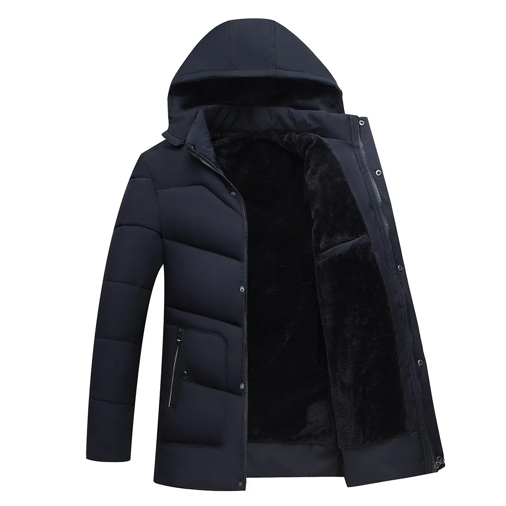 Мужская модная зимняя куртка мужская пуховик стиль для мужчин осень и зима средняя и длинная более толстая крышка хлопковое пальто