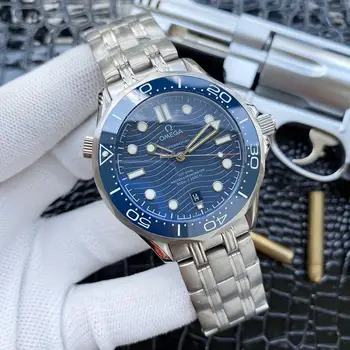 

Omega- Luxury Brand Ceramic Bezel Mens AAA Mechanical SS 007 Automatic Movement Men Watch Designer Watches Wristwatches 3311
