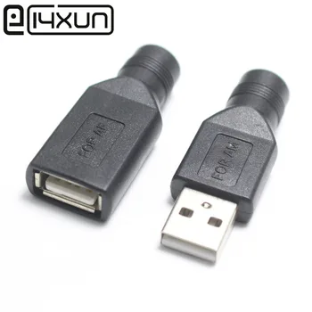 

EClyxun 2pcs DC 5.5*2.1 mm female jack to USB 2.0 Female Male jack 5V DC Power Plugs Connector Adapter Laptop PC