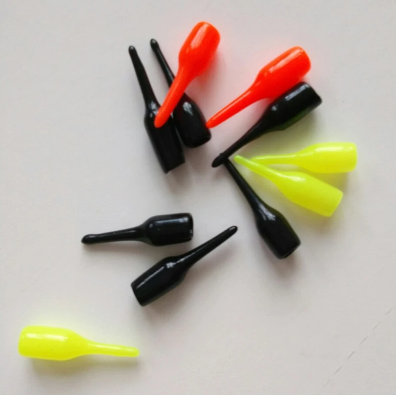 100pcs/lot Rubber Fishing Float Drift Tail Conspicuous Beans & Connectors For Lightstick Fishing Float Bobber Accessories A391