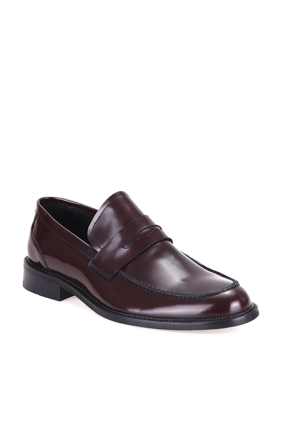 Derimod Genuine Leather Burgundy Men 'S Loafer Shoes