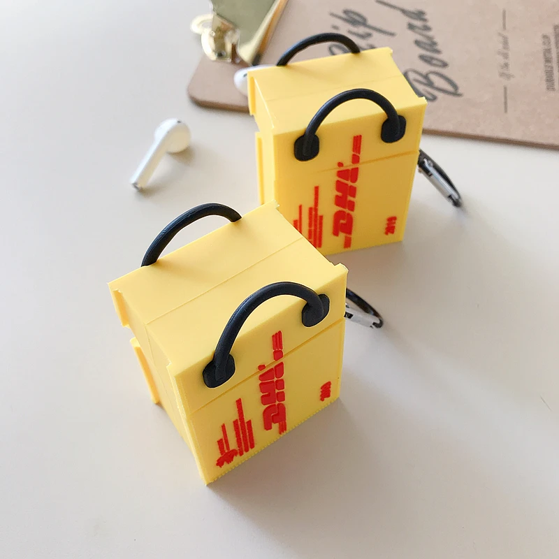 Для AirPods 2 наушников 3D известный тренд Экспресс сумка чехол для наушников для AirPods 1 2 Bluetooth гарнитура силиконовый чехол с крючком
