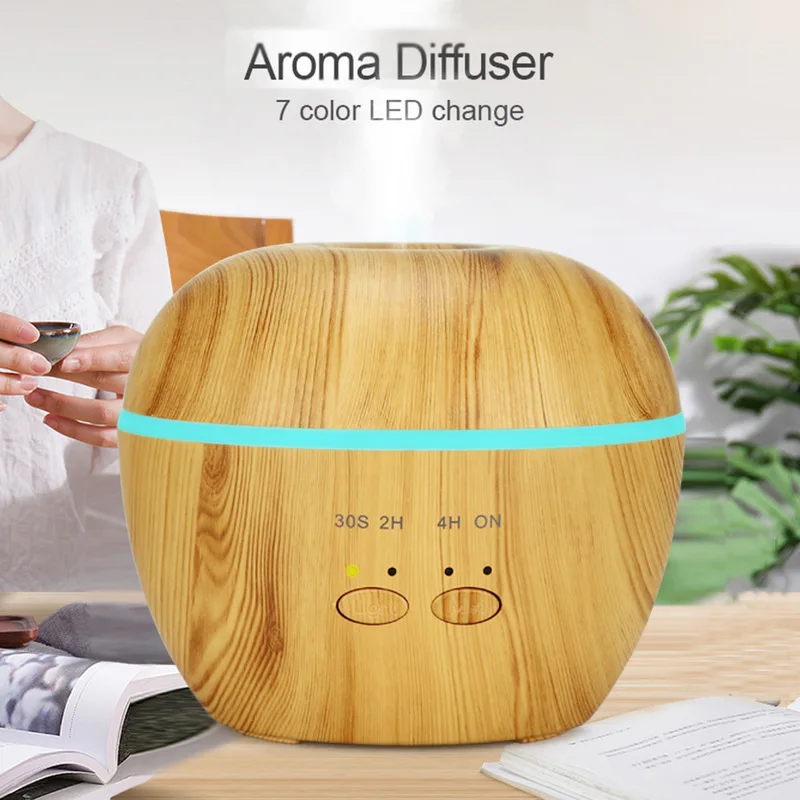 

Creative Apple Wood Grain Humidifier 250ML Plug-in Air Humidifier Colorful Nebulizer Gift Customization 24V