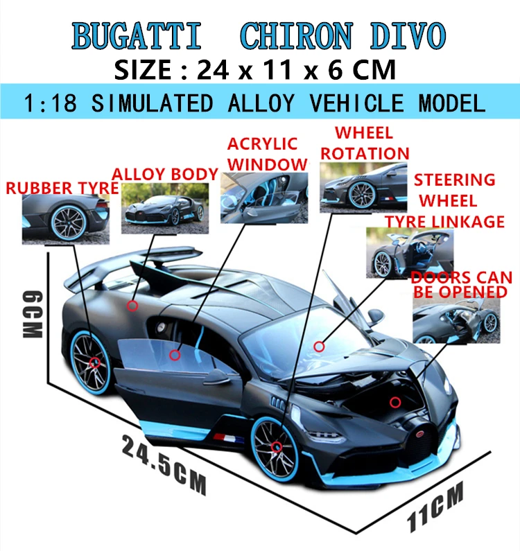 Bburago 1:18 Bugatti chiron спортивный автомобиль брелок для автомобильных ключей