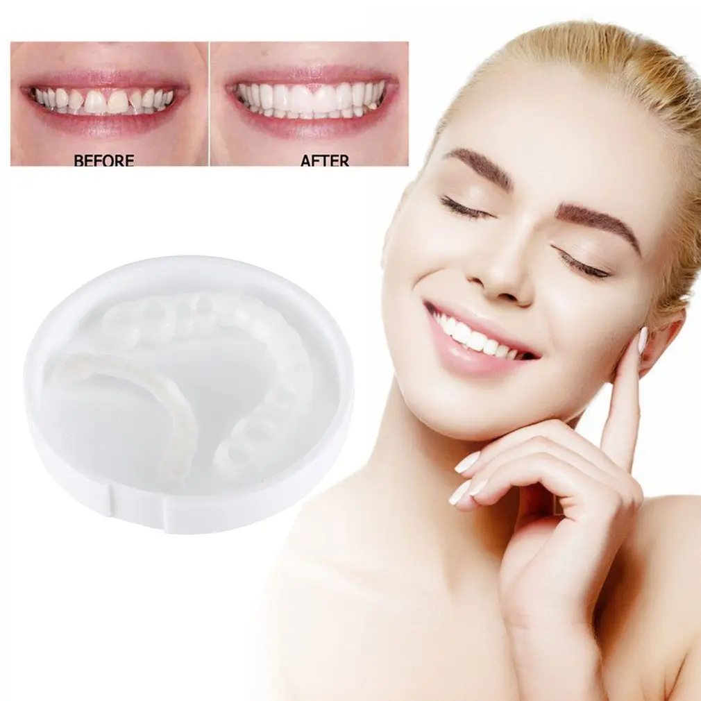 

Hot Whitening Snap Perfect Smile Teeth Fake Tooth Cover On Smile Instant Teeth Cosmetic Denture Care for Upper One Size Fits