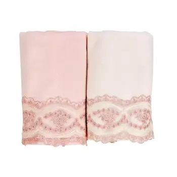 

Sanem 2'li Lace Embroidered Towel