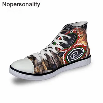 

Nopersonality Cool Punk Skull Print Men's High-top Canvas Shoes Breathable Casual Lace-up Vulcanized Shoes Men High Top Sneakers