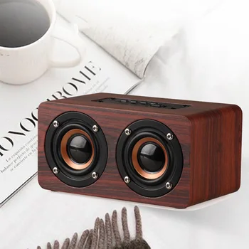 

Wholesale Wooden 10W Stereo Bass Subwoofer Wireless Bluetooth Loudspeaker for Phone Call Speaker Audio Music Player Home Use