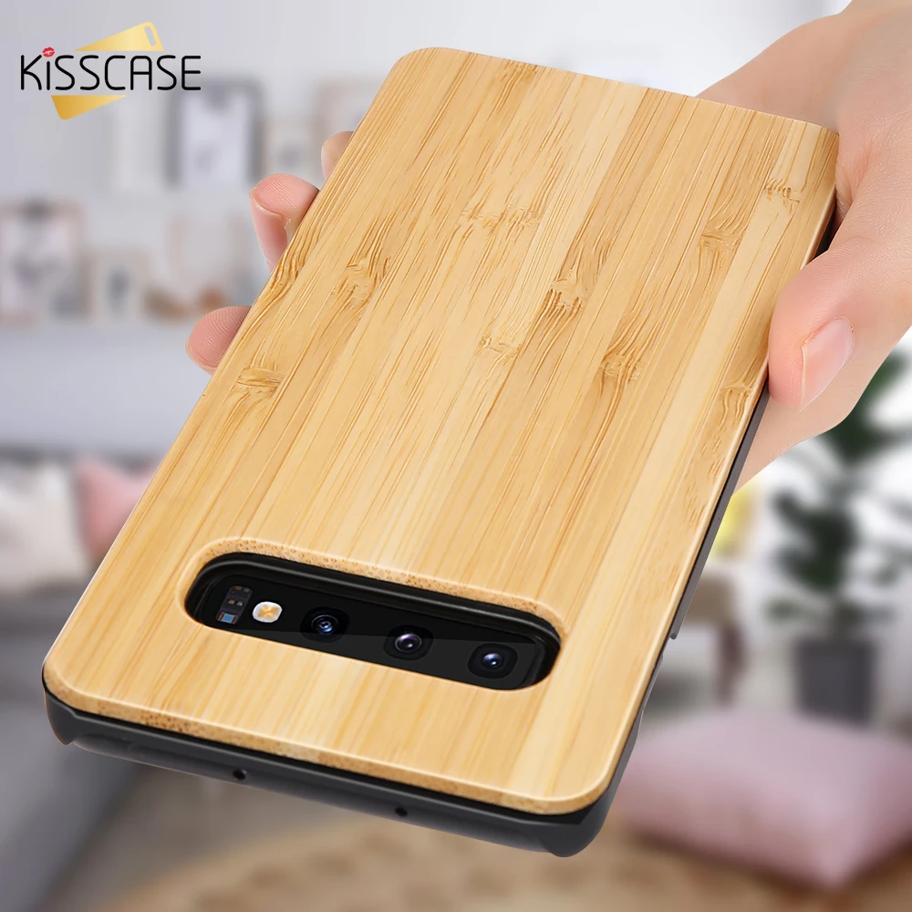 Чехол KISSCASE из натурального дерева для Samsung S10 Plus S10E чехол бамбука и Galaxy S7 Edge S8 S9 |