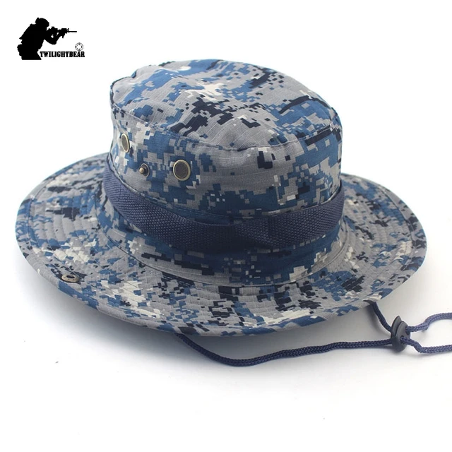Chapeau militaire camouflage de brousse avec cordon pour homme 2