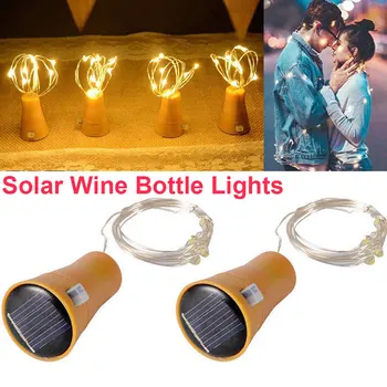 

8LED/10LED/15LED/20LED Garland Solar Wine Bottle Lights Solar Cork Fairy Lights Christmas Light Copper Garland Xmas Wire String
