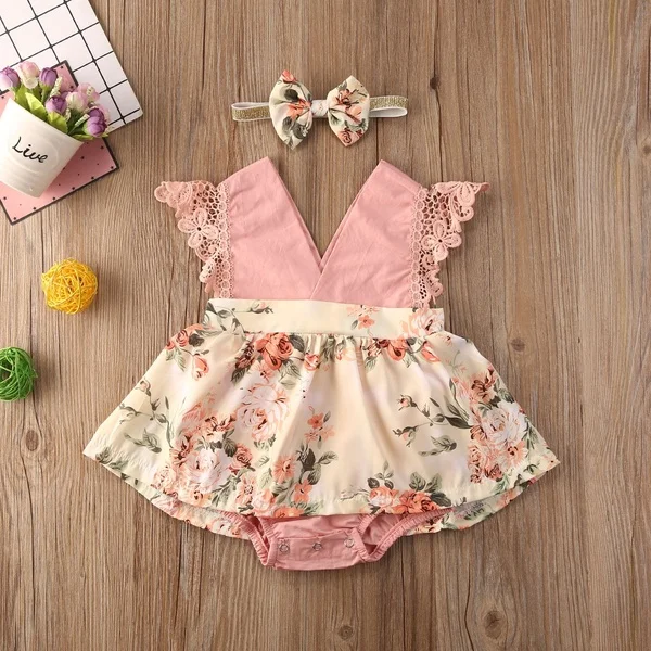 cute, babygirlsdres, Flowers, babyromper