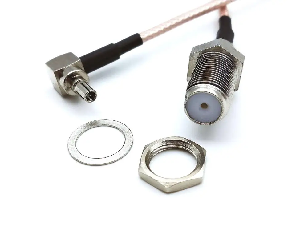 400pcs lot F Type Female Jack To CRC9 Male Right Angle RG316 Pigtail Cable New