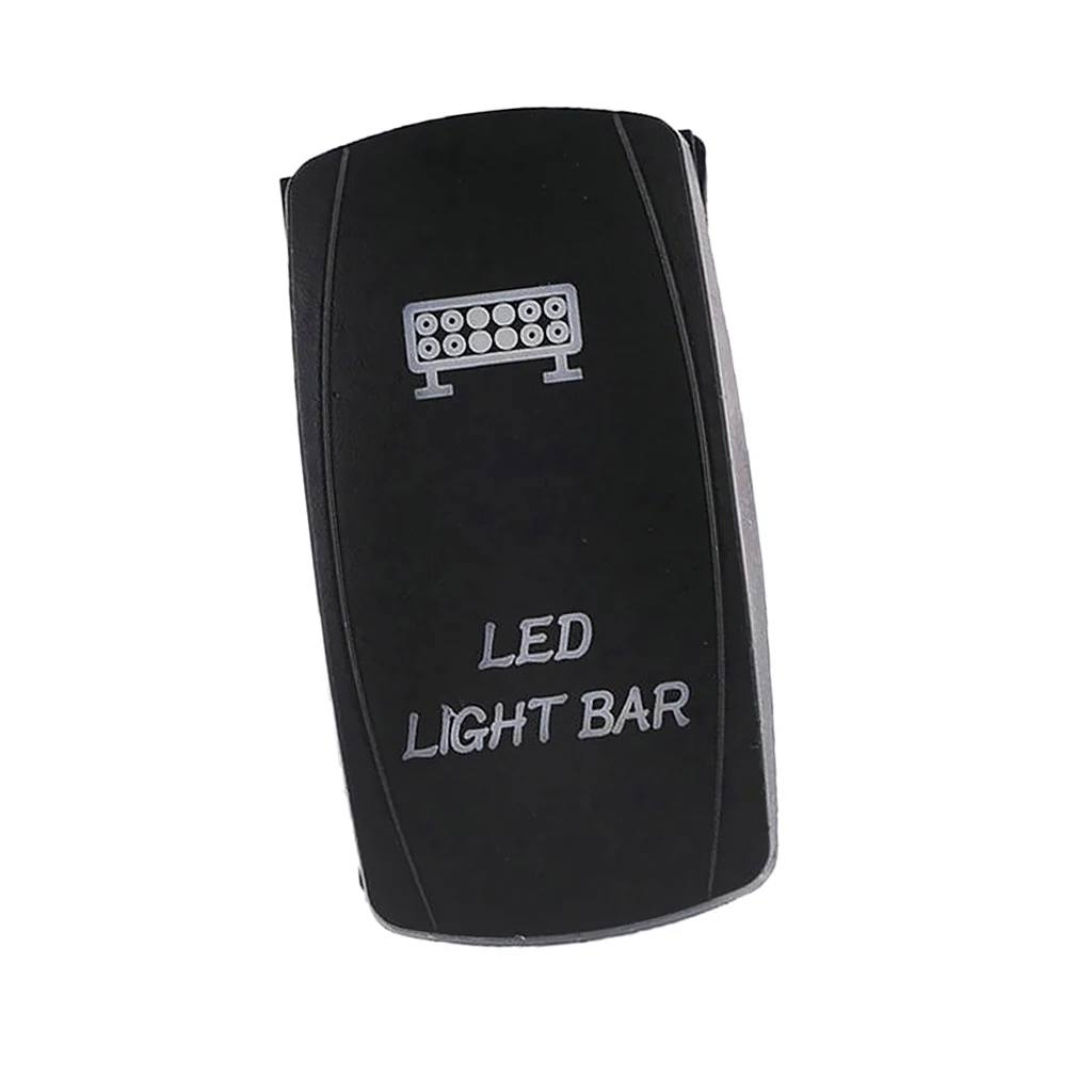 LED Light Bar Rocker Switch Blue Light ON-OFF for 12V/24V Vehicles