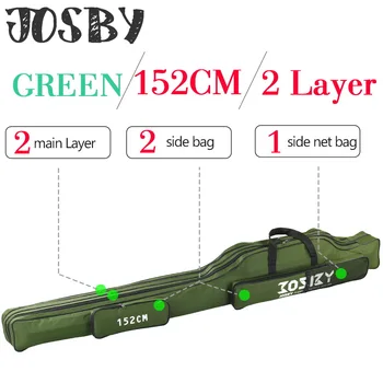 BEST BUY ❤️ Oxford Cloth Folding Fishing Rod Bag Canvas Foldable Multifunctional Reel Lure Storage Fishing Tackle 2/3 Laye 122CM 152CM 60CM - discount item 28% OFF Sports & Entertainment