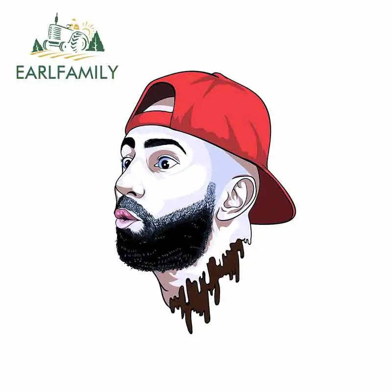 EARLFAMILY 13cm x 9cm For Beard Man With Red Hat Graffiti Decal DIY Anime Personality Creative Stickers Vinyl Car Wrap | Автомобили и