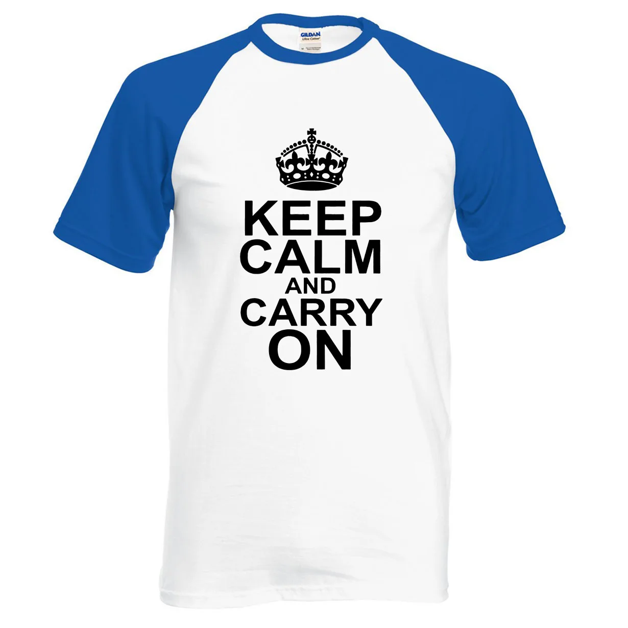 

2020 Summer 100% Cotton Short Sleeve O-Neck Men T Shirt Keep Calm And Carry On Newest Funny Raglan Tees Fashion Basic Top Tees