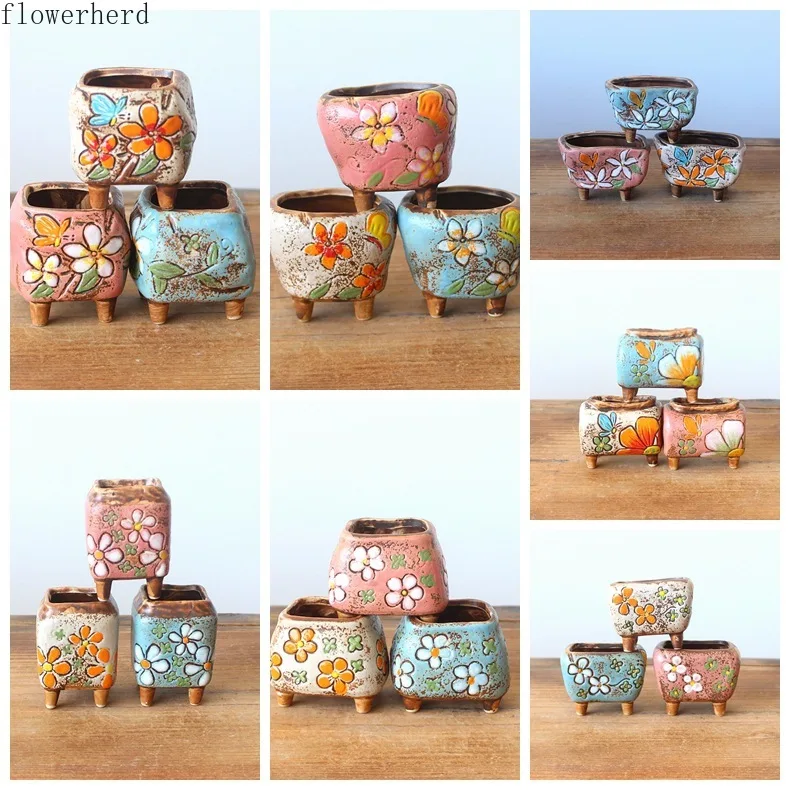 2 шт. корейские горшки для растений ручная роспись | Дом и сад