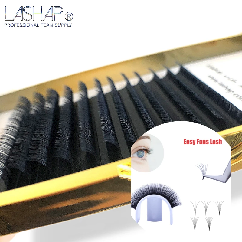 Ресницы LASHAP easy Fans 8 - 15 мм C D DD Curl ручная работа объемные вееры из искусственной
