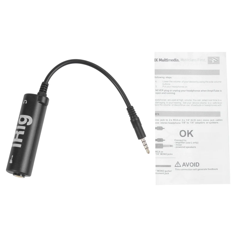 Гитарный интерфейс IRig конвертер Замена гитары для телефона