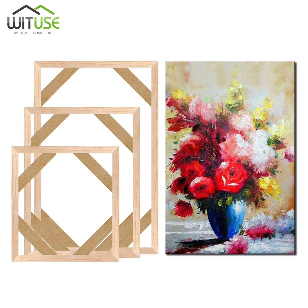 

Natural Wood Frame Poster Professional Bar Canvas Frame For Oil Painting Factory Painting Picture Gallery Wall DIY Wall Photo