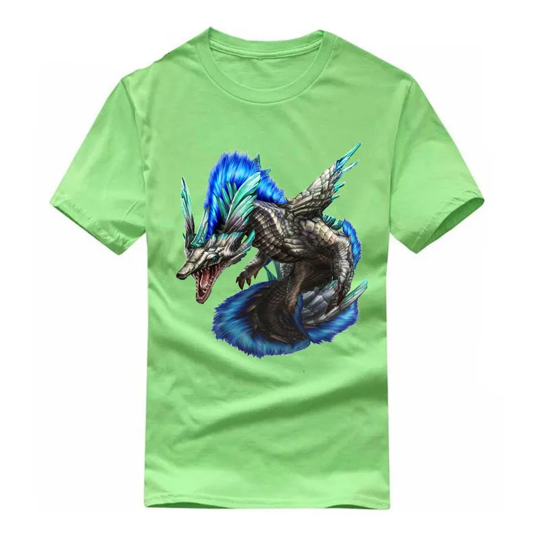 Color dragon Printed T Shirts Streetwear Personality monster 2019 Hip Hop Chinese Character Casual Short Sleeve Tops Tees Men Ts