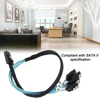 

Mini SAS 4i SFF-8087 36P 36-Pin Male to 4 SATA 7-Pin Splitter Adapter Cable 0.5M Connecter Support for 10 GBPs Band