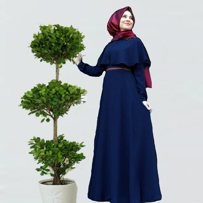 muslim black abaya Индивидуальная накидка-стиль Дубай Абая Турецкая женская одежда мусульманское платье исламское коктейльное дамское винтажное Макси-платье с длинным рукавом - Цвет: muslim black abaya