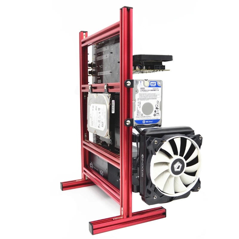 Custodia Da Gioco Per Computer Atx Verticale Fai-Da-Te Dissipazione Del Calore In Alluminio Telaio Da Tavolo Aperto Rack Telaio Staffa Matx Itx Raffre