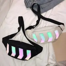 Поясная Сумка В Стиле Хип-хоп для женщин и мужчин, Брезентовая поясная сумка, уличная Светоотражающая сумка через плечо, нагрудная сумка, бренд, сумка для денег