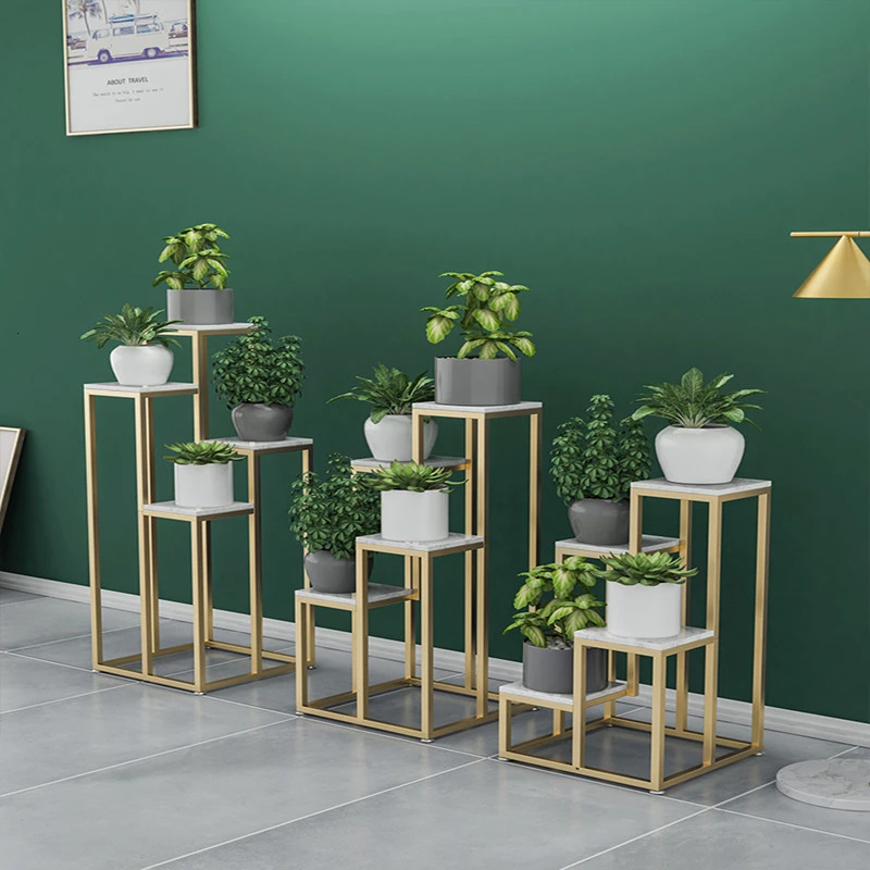 

Iron Art Flower Rack Living Room Indoor Marble Landing Type Flower Airs Balcony Simplicity Green Luo Flowerpot Shelves