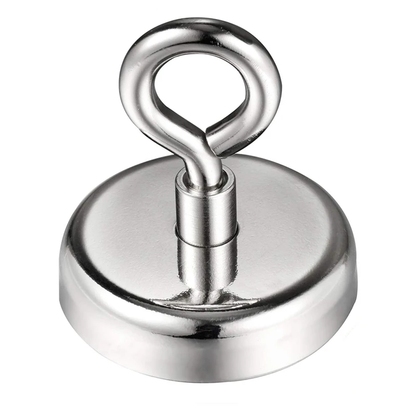 

ELEG-Round Neodymium Eyebolt Magnet, Pulling Force 120kg,Fishing Magnet,Super Power N52,Diameter X 60mm Thick X 15mm For Salvage