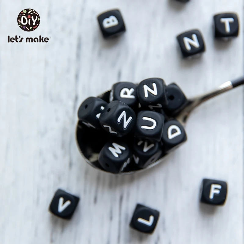 

10Pcs 12MM Silicone English Alphabet Beads Letter BPA Free Baby Teether Teething Toy DIY Accessories Jewelry Handmade Let's Make