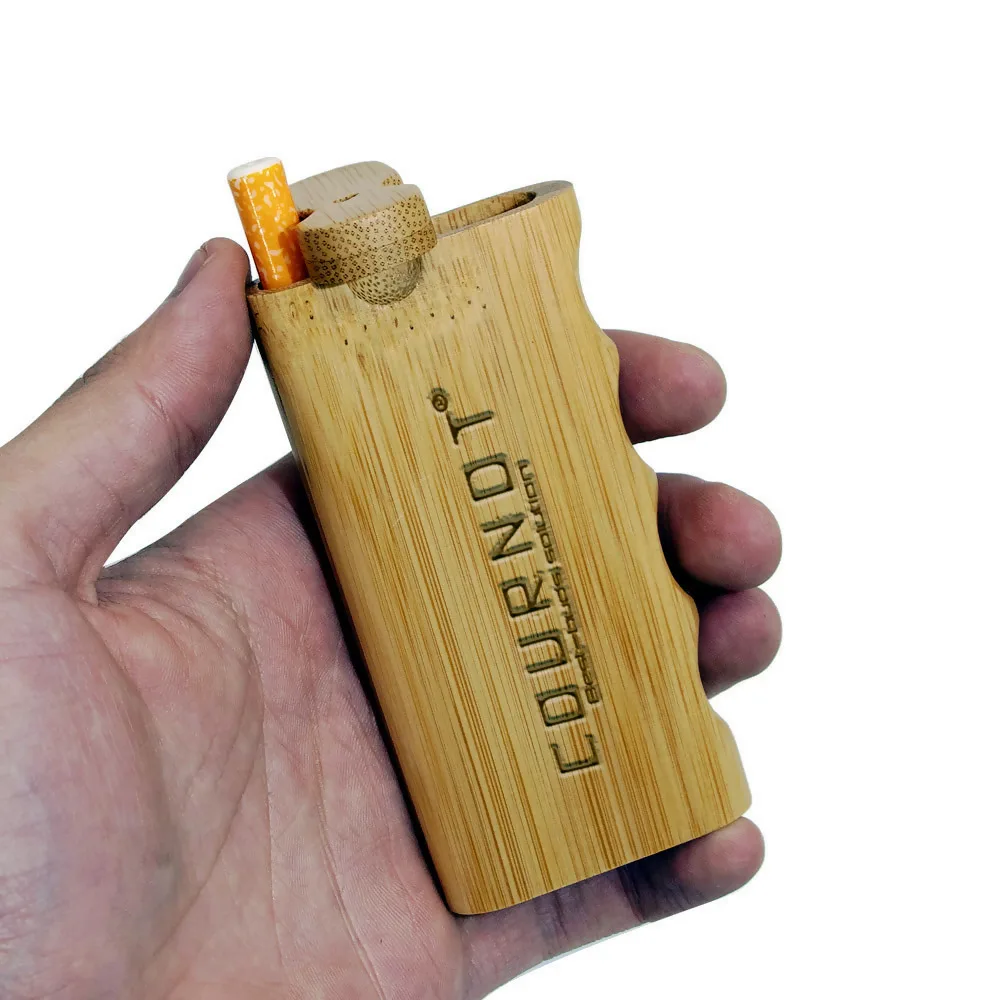 HORNET натуральная бамбуковая Dugout с керамической одной летучей мышью 48*103 мм Мини бамбуковая коробка Dugout дымовая трубка аксессуары