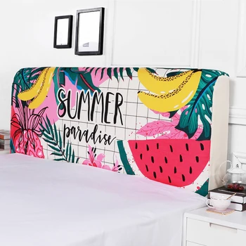

100% Cotton Nordic Cartoon Head Cover High Elastic Full Enclosed Dust-proof Cover Bed Headboard Cover 120-200cm Bed