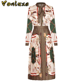 

Chalaza Lead Sleeve Waist Printing Bouffancy Will Pendulum Go A Show Long Dress Woman 2020 Season